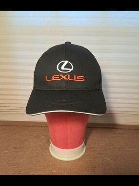 Lexus Men's Black Baseball Cap with Red Logo Embroidered